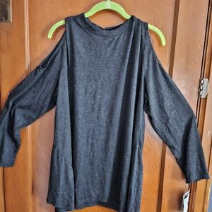 Style & Company Black Peekaboo Shoulder Sweater.  Size 1x